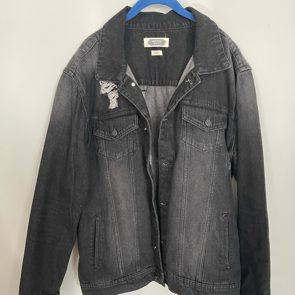 Mens black jean jacket